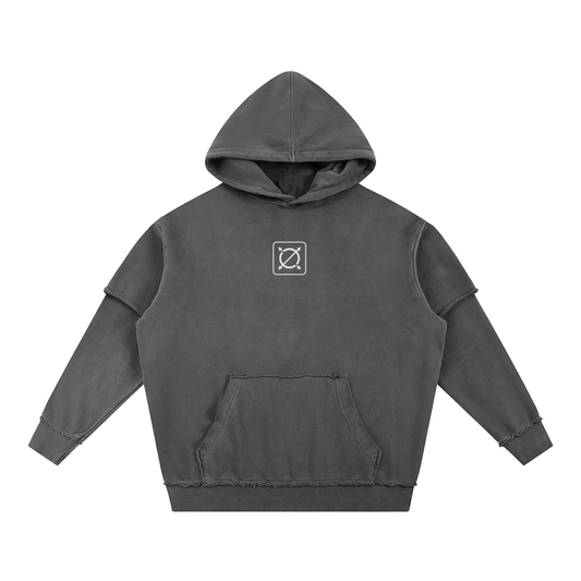 Zero Form Raw Edge Double Layered Hoodie