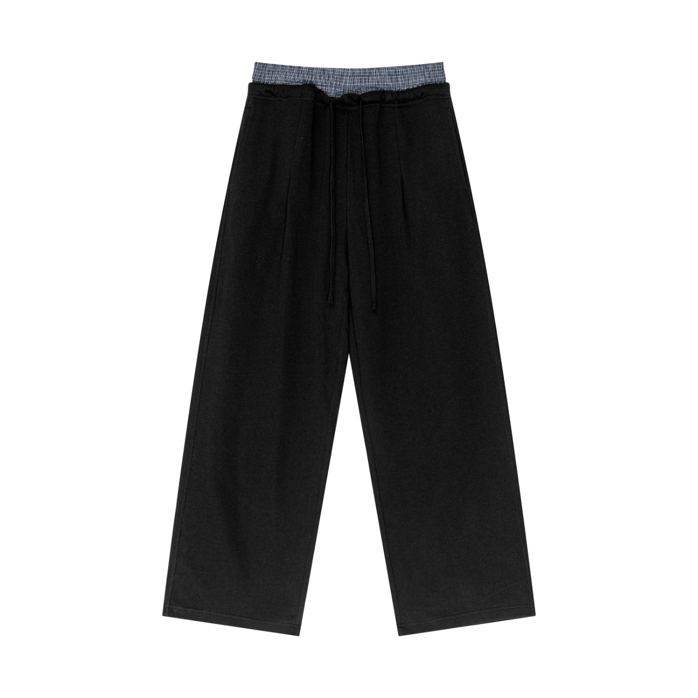 Zero Form Plaid Contrast Waist Pants