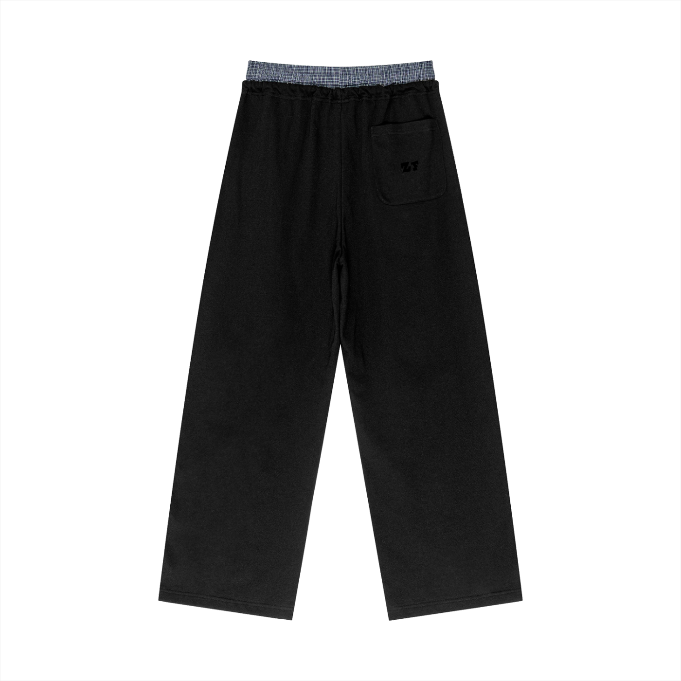 Zero Form Plaid Contrast Waist Pants
