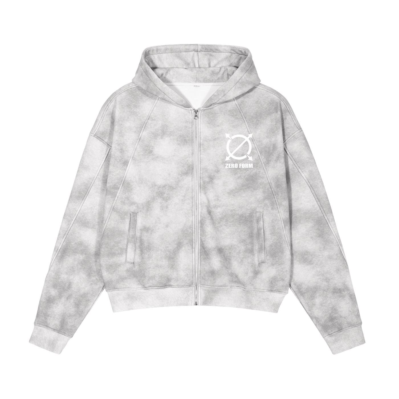 Zero Form Dirty Washed Zip-Up Fleece Hoodie