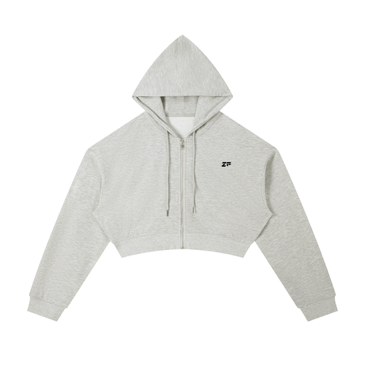 Zero Form Essential Cropped Zip-Up Hoodie