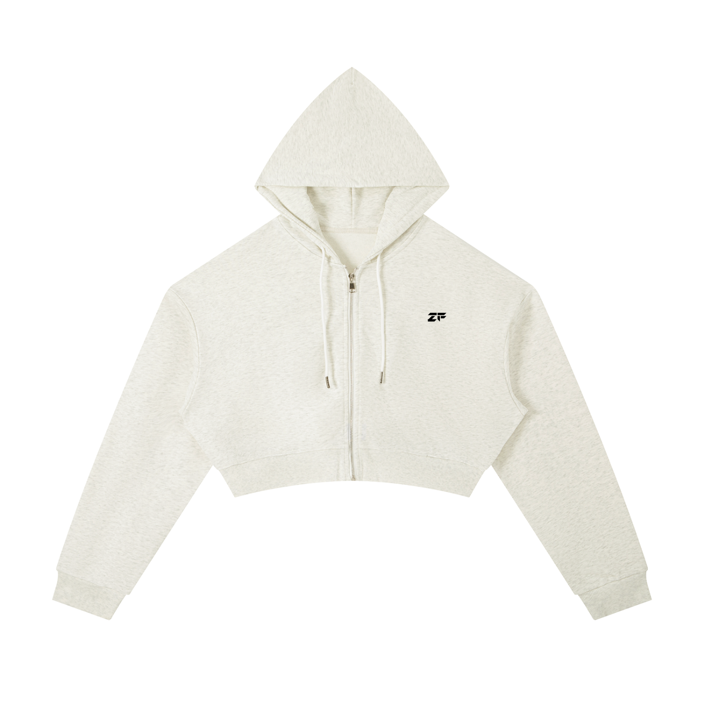 Zero Form Essential Cropped Zip-Up Hoodie