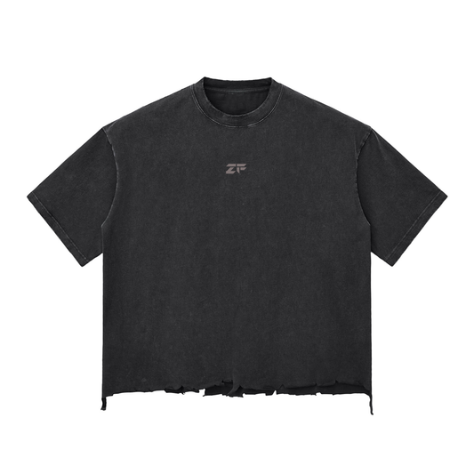 Zero Form Snow Wash Raw-Hem Boxy T-shirt
