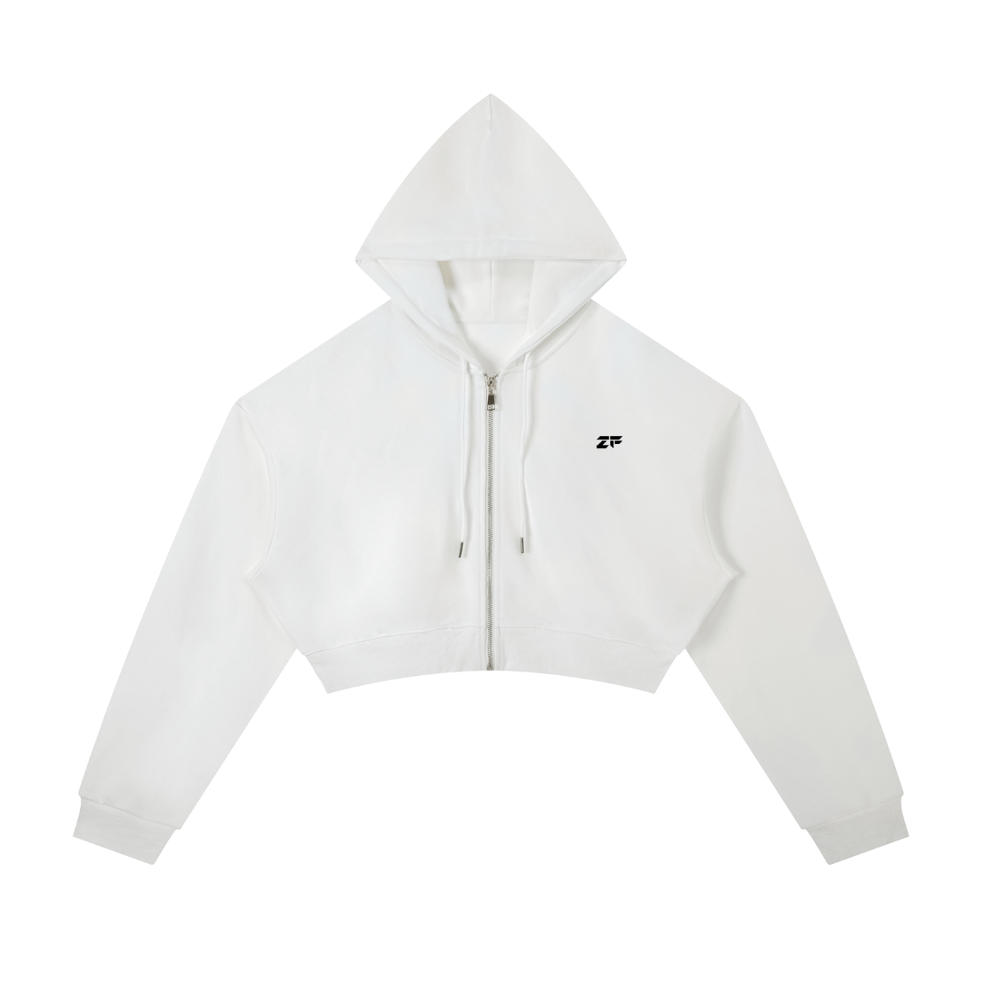Zero Form Essential Cropped Zip-Up Hoodie