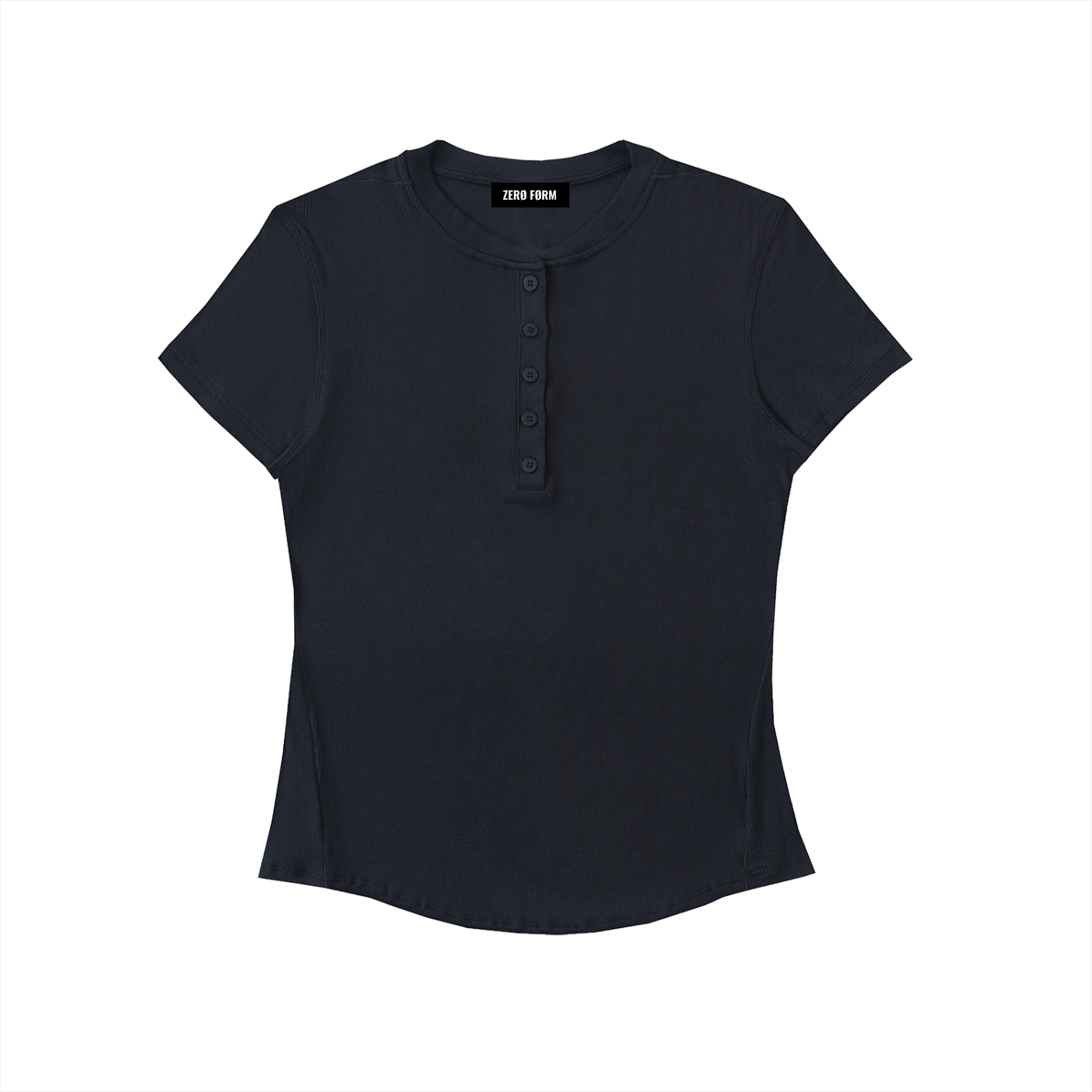 Zero Form Modal Bodycon Henley Shirt