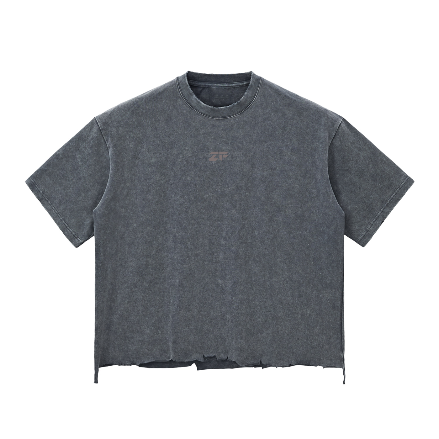Zero Form Snow Wash Raw-Hem Boxy T-shirt